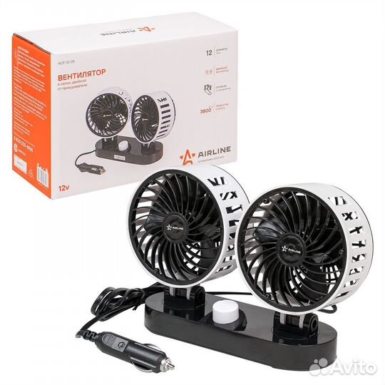 Вентилятор в салон двойной 2х12см 12В общий выключ