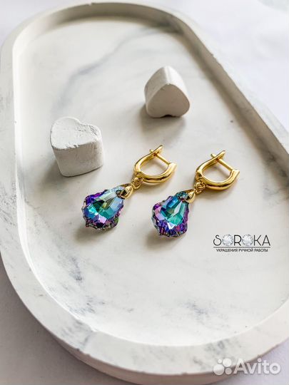 Серьги с кристалами swarovski