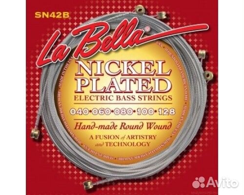 La Bella SN42-B Nickel Plated Round Wound Custom Light 40-128