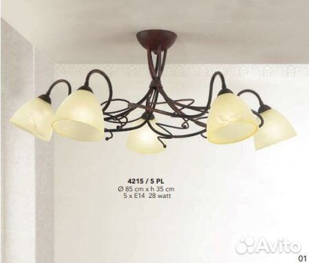 Люстра потолочная италия бу