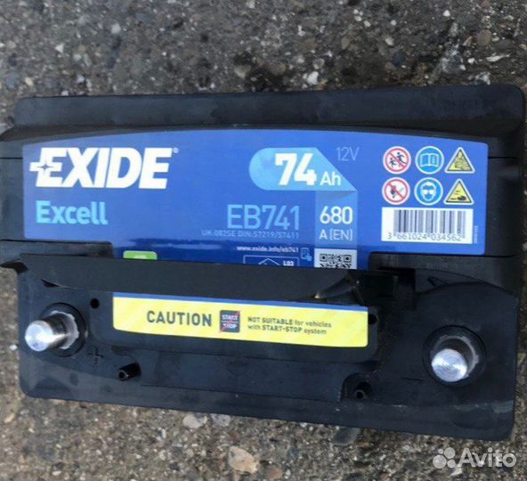 Аккумулятор Exide Excell 74 Ah 680 A EB741