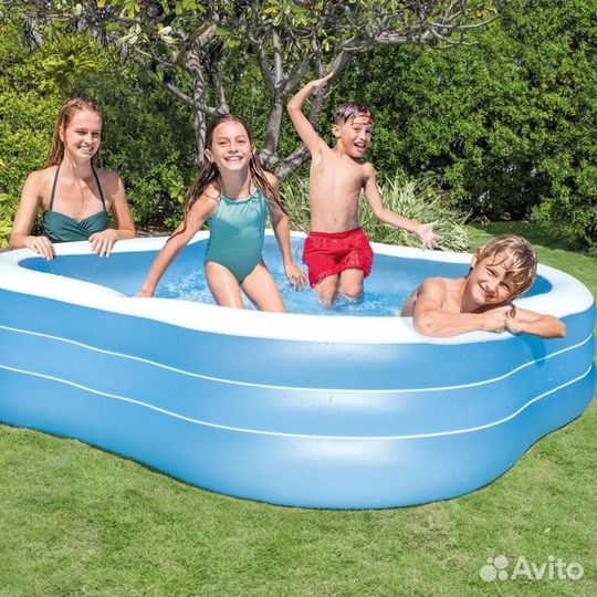 Детский надувной бассейн Intex Квадратный 229х229х