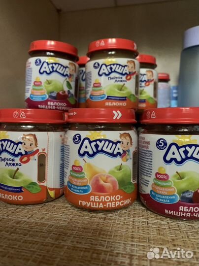 Пюре фруктовое, соки