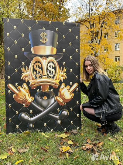 Современная картина Скрудж Макдак на холсте