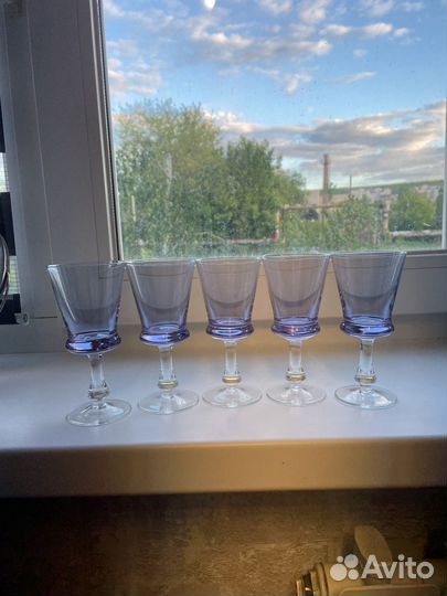 Рюмка на ножке цветное стекло СССР