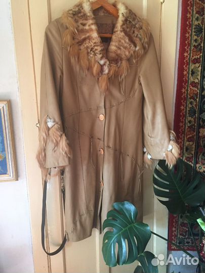 Плащ кожа,мех натуралка