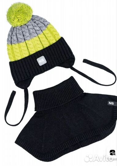 Комплект шапка и шарф для мальчика новый зима