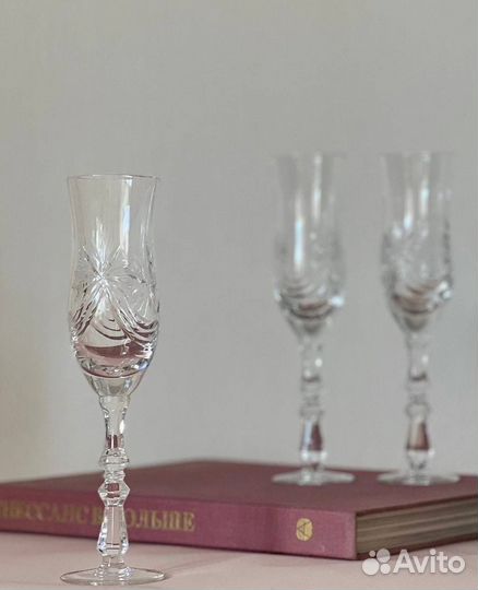 Фужеры хрусталь под шампанское СССР винтаж