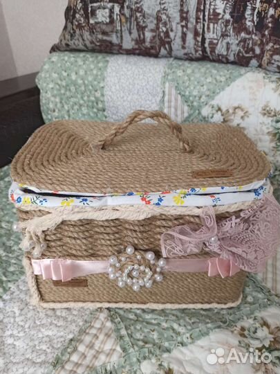 Шкатулки из натурального жгута