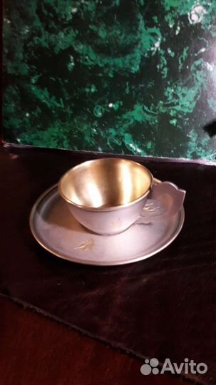 Мельхиоровый коньячный набор