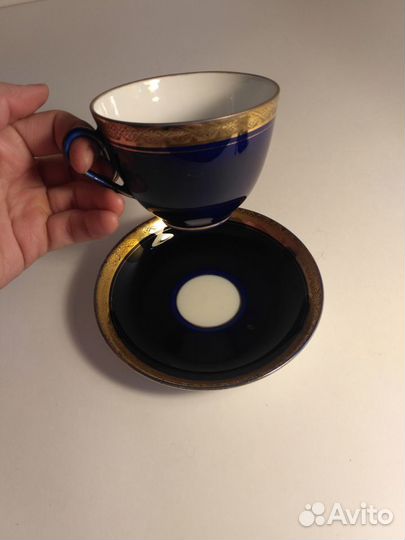 Чайный сервиз фарфоровый кобальт. лфз. 
