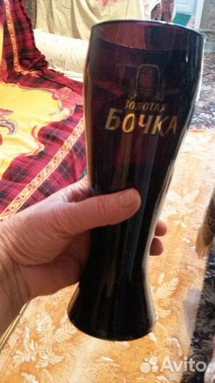2пивных бокала 0,75л золотая бочка