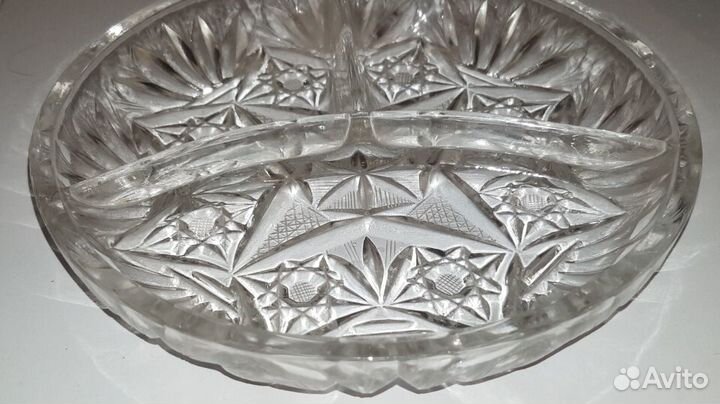 Советский хрусталь -салатница, 5 фужеров,порционка