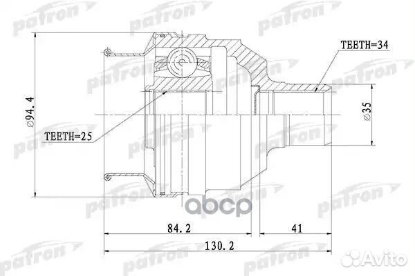 ШРУС внутренний 25x35x34 opel: calibra A 90-97