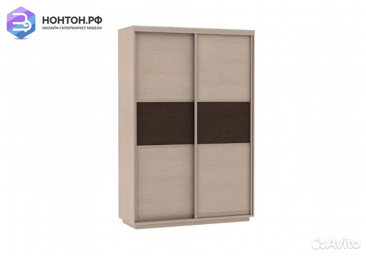 Шкаф-купе Нонтон Мини дуб молочный / вставка венге