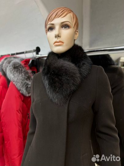 Пальто Зима Еврозима Шоколад 38 40 Мех