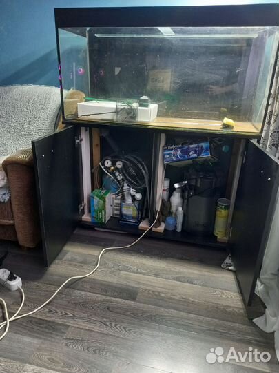 Аквариум с тумбой и полным наполнением