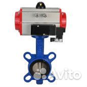 Затвор дисковый поворотный DN.ru GG25-316L-NBR Ду65 Ру16 с пневмоприводом DA-065 двойного действия и