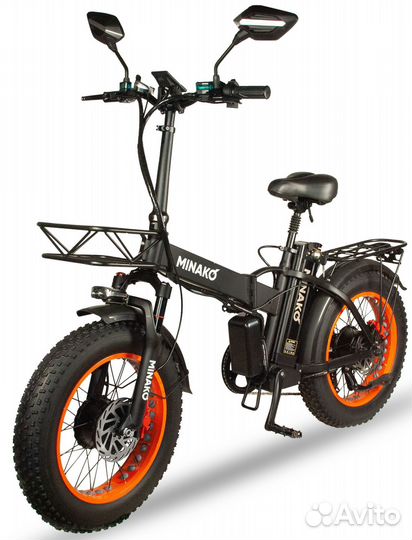 Электровелосипед Minako F10 dual, оранжевый