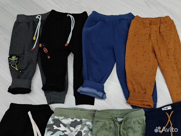 Штанишки детские теплые, с начёсом и тонкие 86-92