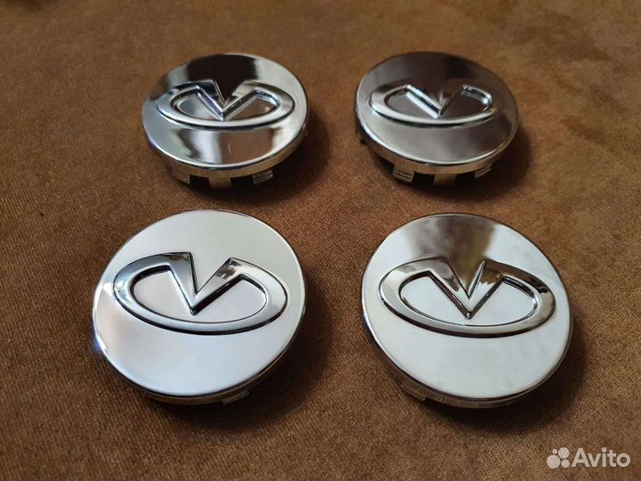 Заглушки литых дисков колпачки infiniti серебро