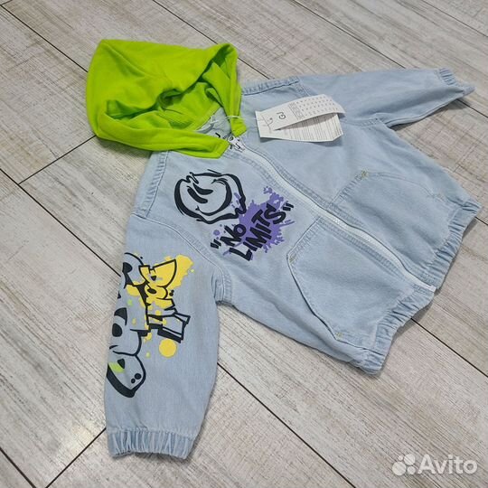 Джинсовка модная, куртка зимняя 86 92 98