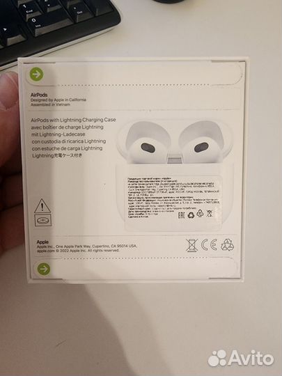Продаю наушники AirPods (3rd generation) mpny3LL/A