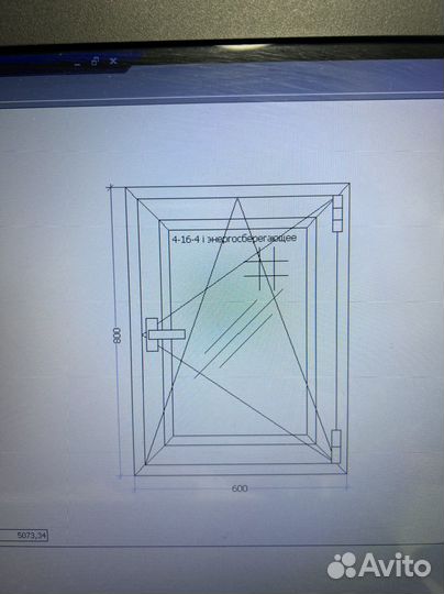 Окно 60*80, москитка,с подоконником и отливом