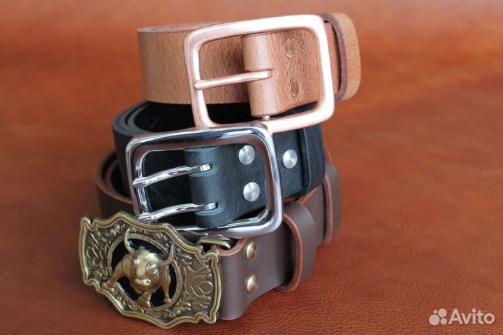 Кожаный ремень на заказ ручная работа
