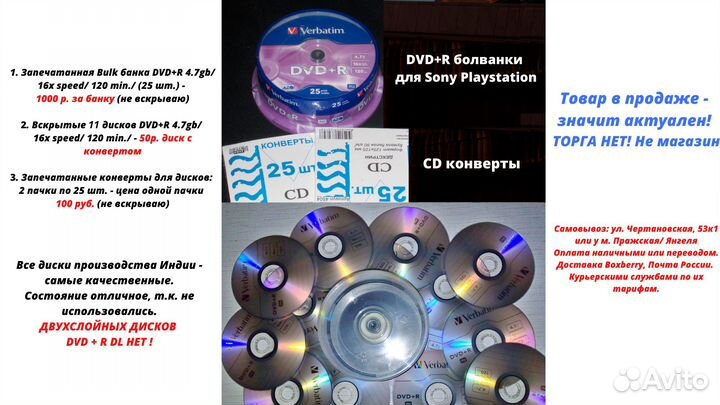 DVD+R болванки для Sony Playstation, CD конверты