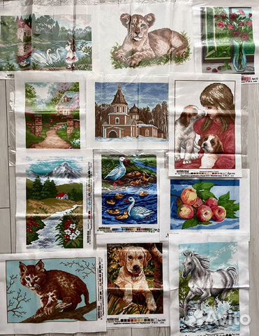 Канва с нанесенным рисунком для вышивания