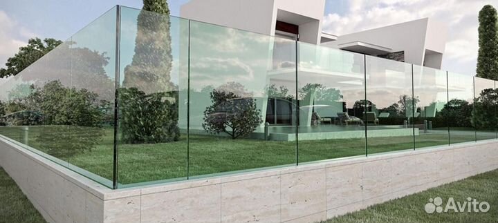 Безрамное ограждение террас