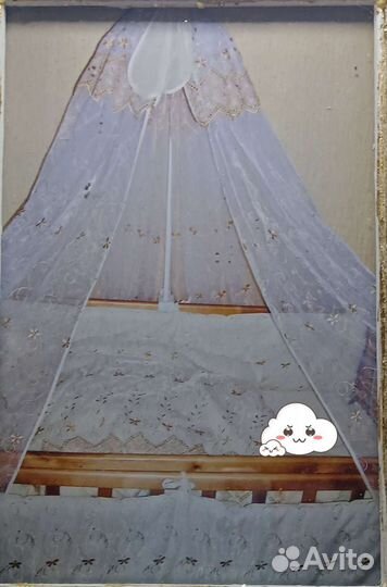 Комплект бортиков в кроватку, с балдахином