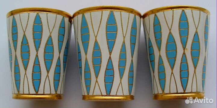 Рюмки времён СССР 3 шт Клеймо люм Горячая эмаль По