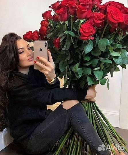 Розы высокие Доставка цветов