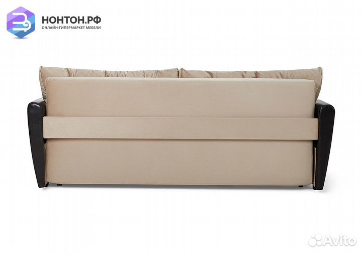 Диван еврокнижка Мадейра Lux бежевый / коричневый