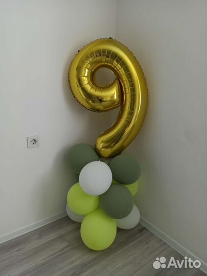 Фольгированный шар - цифра 9
