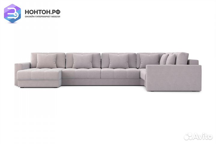 Диван п-образный тик-так Монарх бежевый