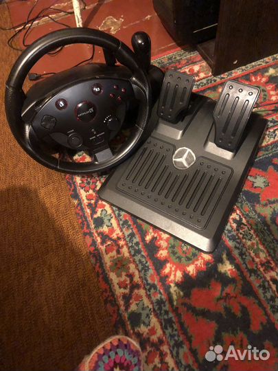 Игровой руль с педалями и коробкой передач