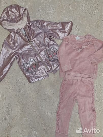 Ветровка + костюм велюр 92