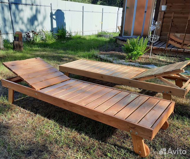 Шезлонг лежак деревянный