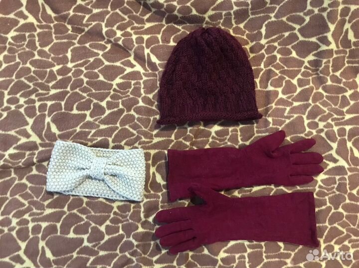 Заимний комплект шапка + перчатки
