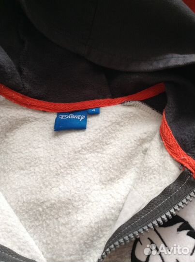Толстовка с капюшоном, Disney, хлопок, размер 104