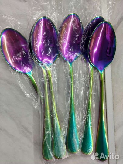 Набор столовых приборов радуга хамелеон 18шт