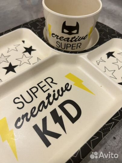 Посуда для детей из бамбука бу