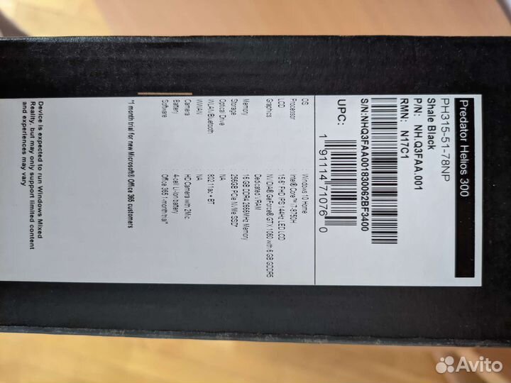 Игровой ноутбук Acer Predator Helios 300