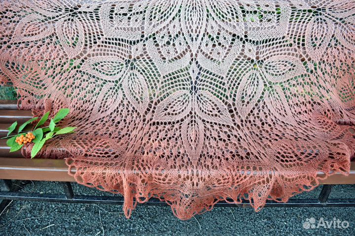 Шаль терракотовая