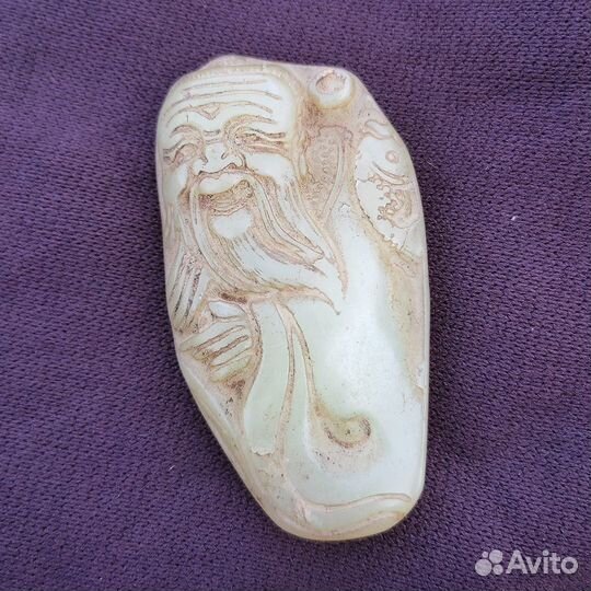 Нефрит. Китай. Рыбак. Подвеска