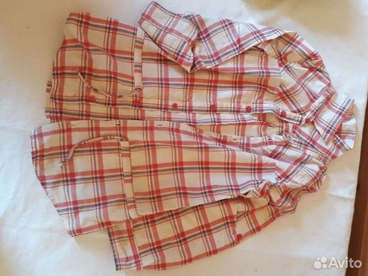 Рубашка для девочки в клетку 6-7 лет 116- 120 см