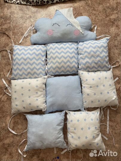 Подушки в детскую кроватку/ бортики